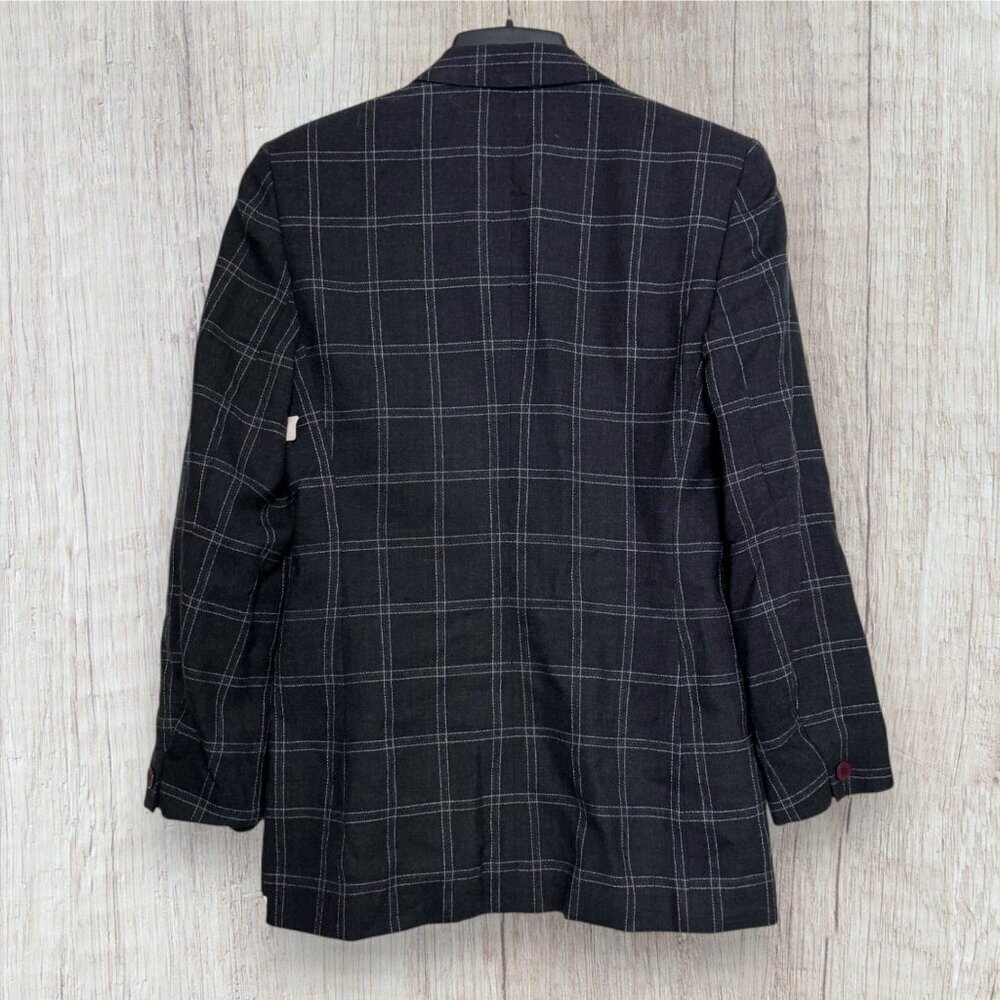 NWT Christian Dior Vintage 80s Plaid Blazer High Waist Pleated Pants Suit USA 4 - Picture 3 of 15